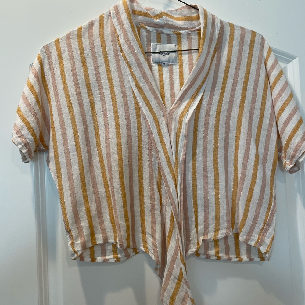 Rails short sleeve pullover top -linen